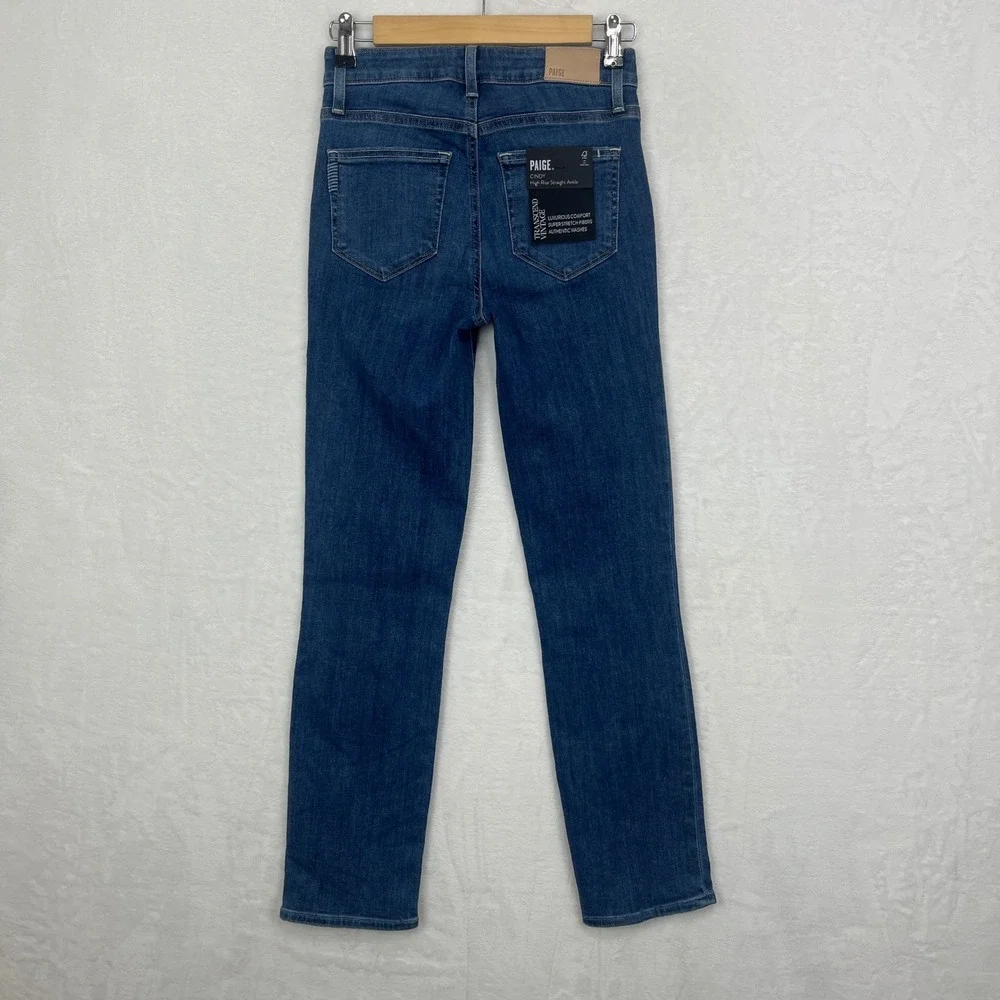 PAIGE Jeans Cindy High Rise Straight Ankle‎ Women's sz 24 Blue Legendary NWT